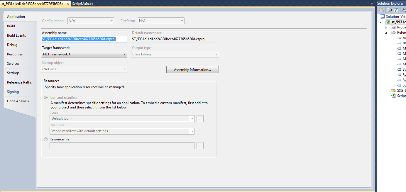 Calling external DLLs from a Script Task in SSIS 2012