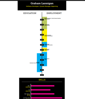 a visualisation of my LinkedIn CV at Vizualize.me